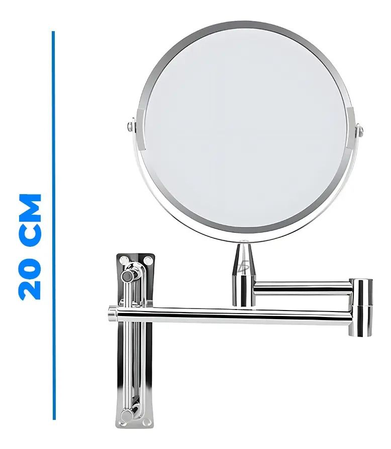 Espejo Tocador Doble Cara Montable Pared Marco Plateado Aumento Ele-Gate - Oferta en Mercado Libre