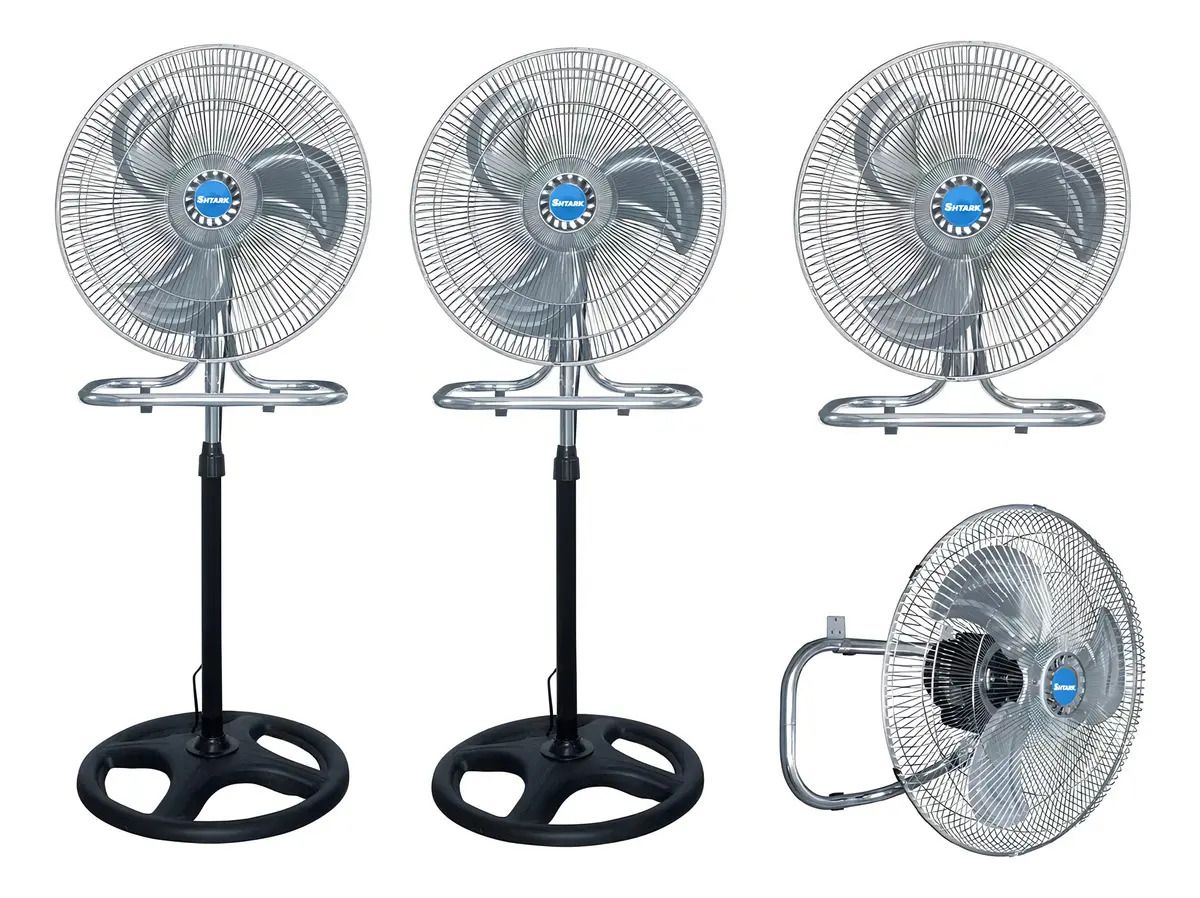 Set de 2 Ventiladores SHTARK 3 en 1 de 18" para Pedestal, Piso o Pared - Oferta en Mercado Libre